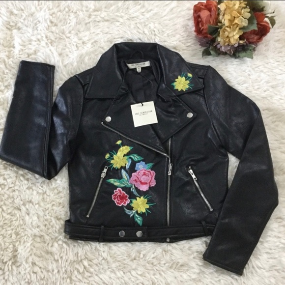 Free Generation Embroidered Faux Leather Jacket - Picture 4 of 8